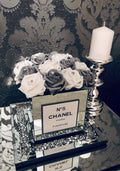 14cm Mirror Cube Perfume Display with Diamanté Roses